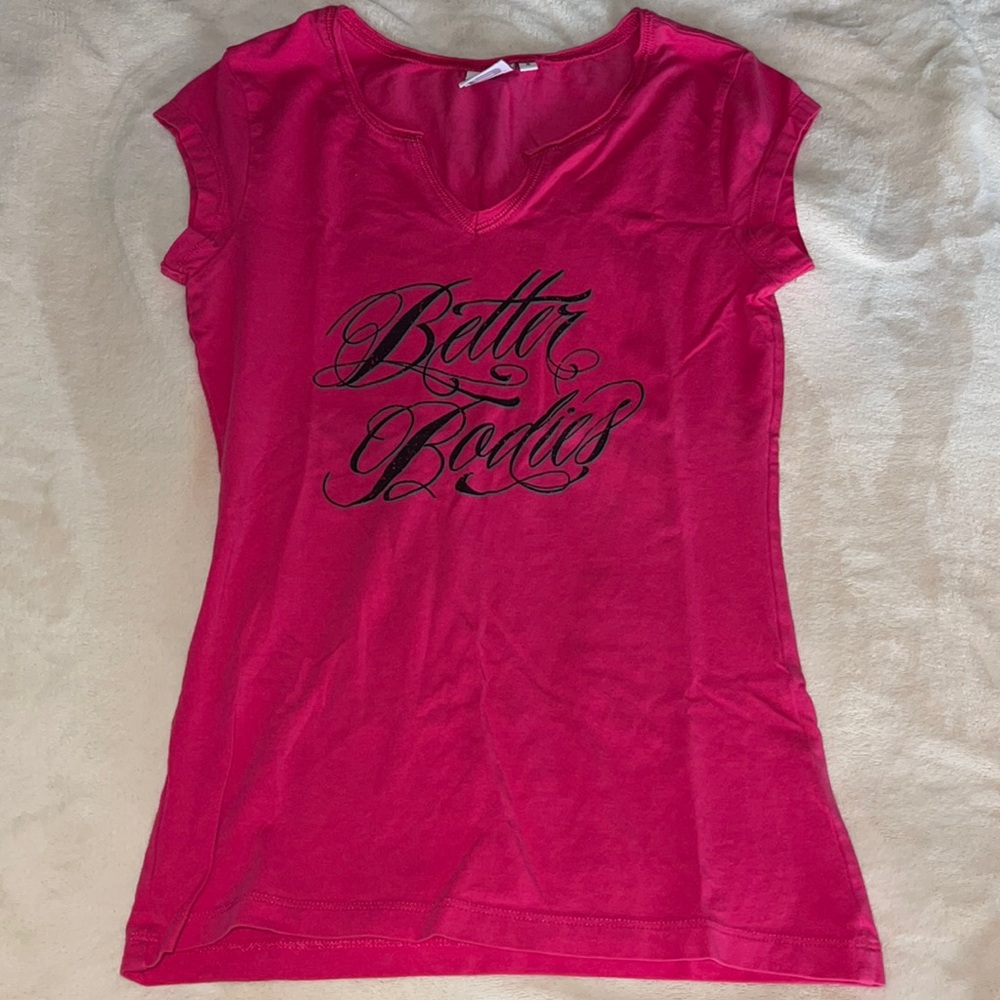 Better Bodies T-shirt, size small, pink. Lightly used.